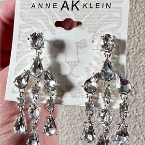 Anne Klein Silver Drop Earrings